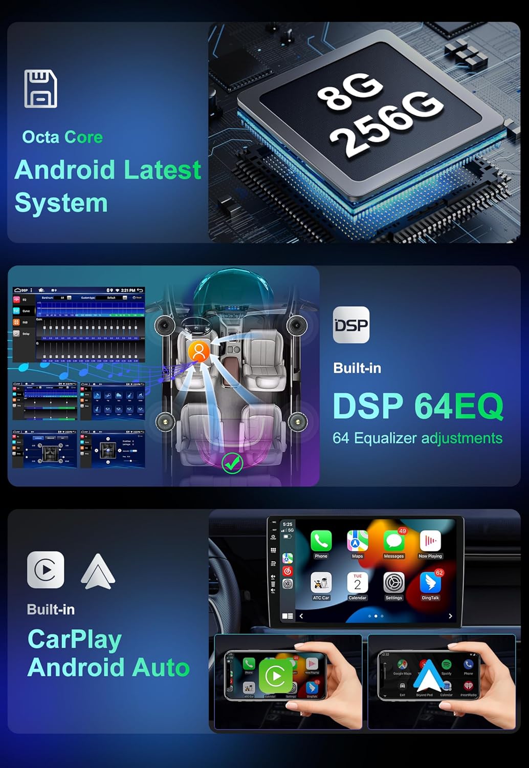 8G+256G Android 12 Autoradio Stereo Für Mercedes Benz Smart 453 Fortwo 2014-2020 Mit GPS Navi Blueto