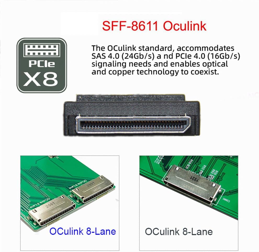 Xiwai OCULINK SFF-8611 8I PCIE PCI-EXPRESS an SFF-8654 8i 8x Erweiterungskabel Slimline-Daten aktive