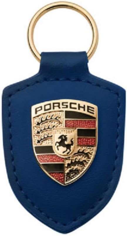 Schlüsselanhänger mit Porsche Wappen, Blau, Blau