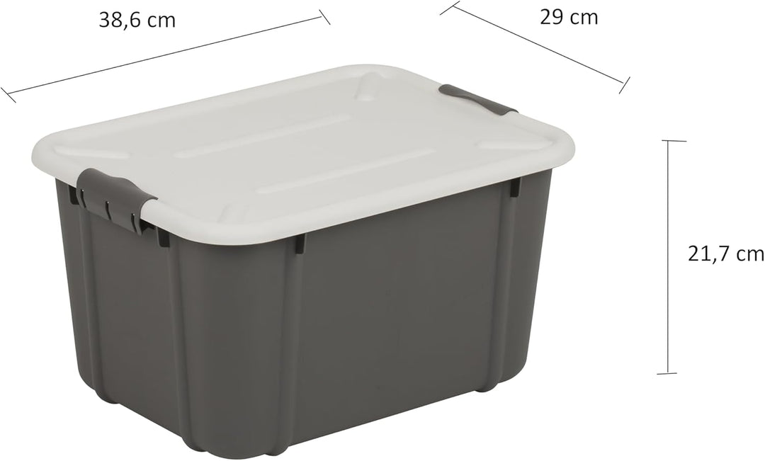 BranQ - Home essential Universeller Aufbewahrungsbehälter mit Deckel VELUR, 3er-Set, Grösse 16 l, BP