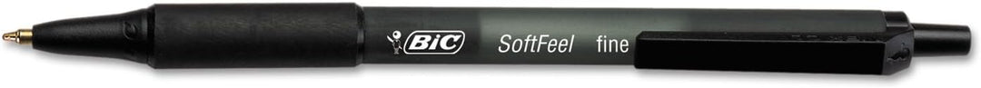 Soft Feel Ballpoint Retractable Pen, Black Ink, Fine, Dozen Black, Fine Point 12 stück (1er Pack), B