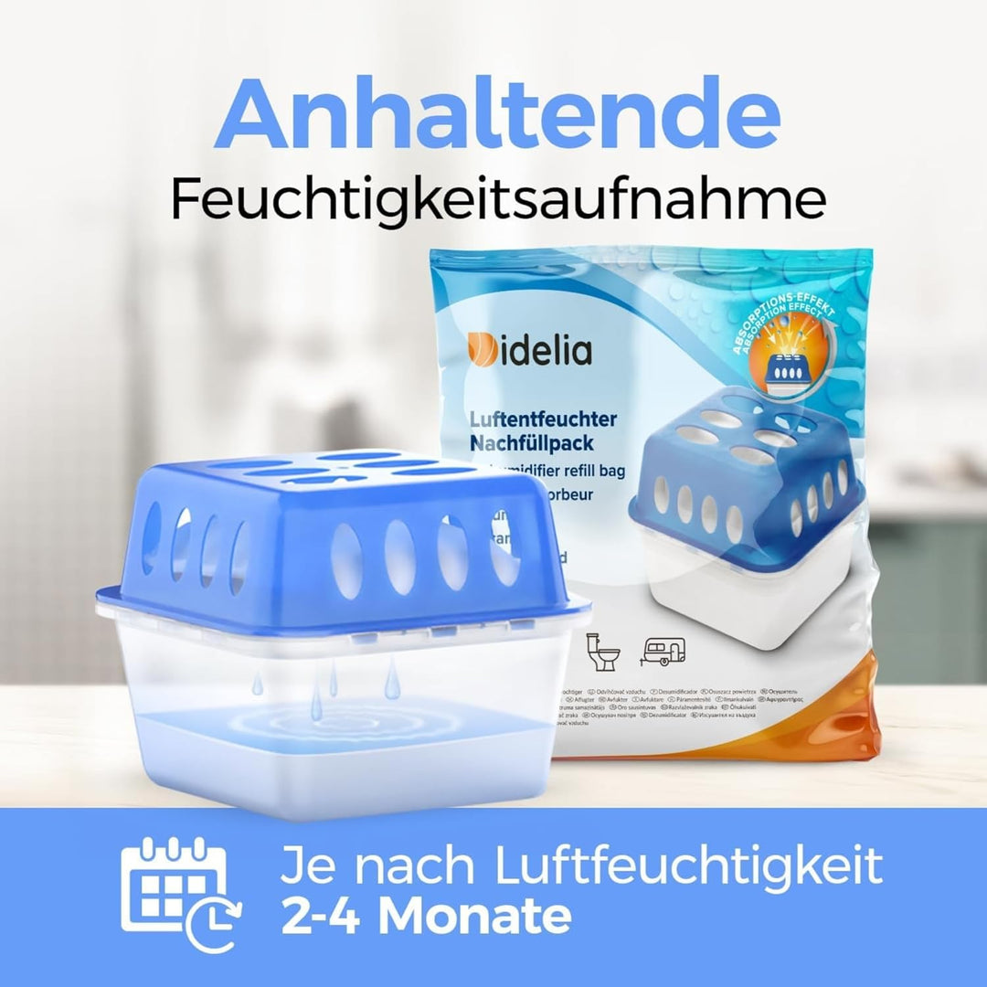 Idelia® 24x Luftentfeuchter Granulat 400g (Sparvorteiles 24er Set) NEU Raumentfeuchter Luftentfeucht