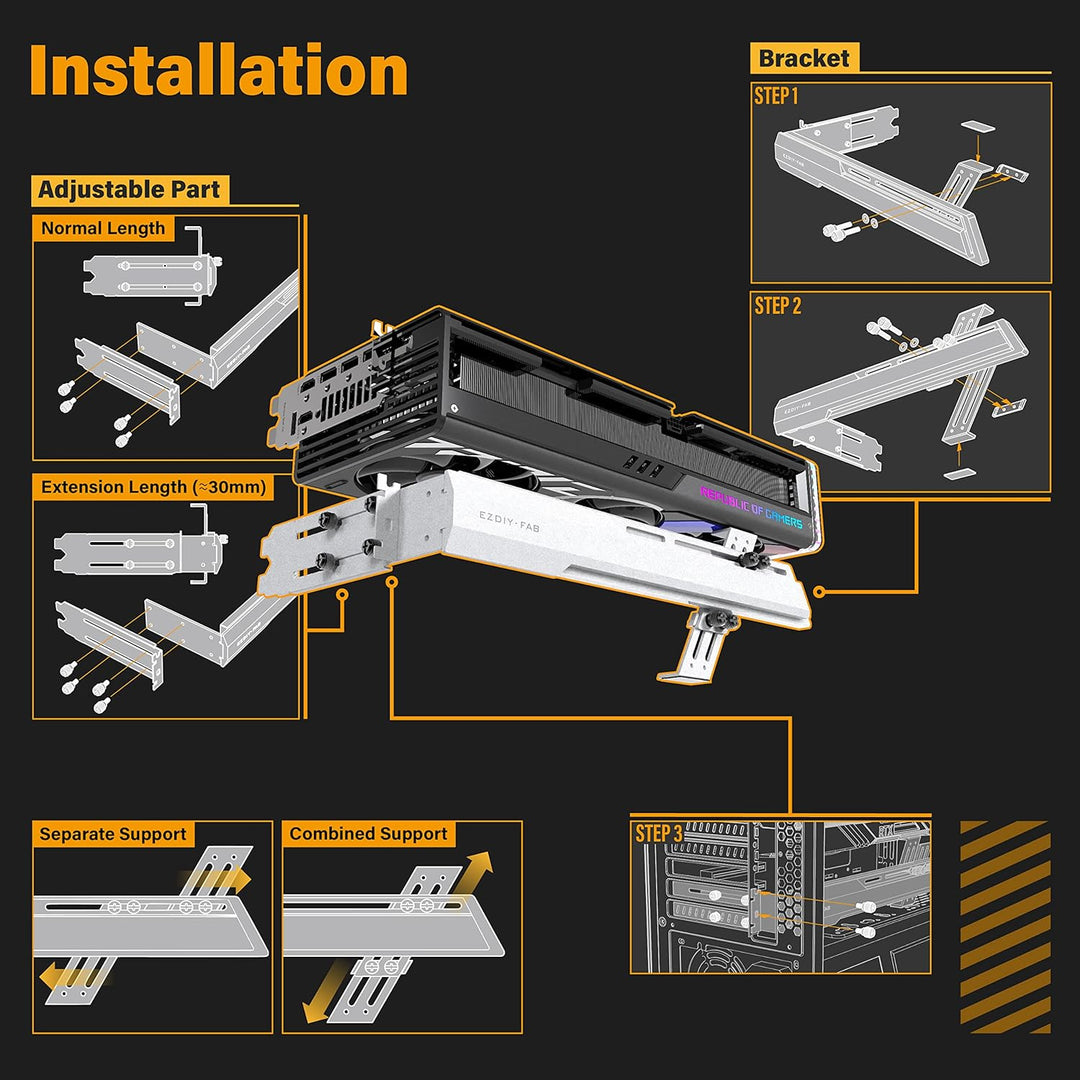 EZDIY-FAB GPU-Halterung Grafikkarte GPU-Unterstützung Videokartenhalterung Halterung,Schanzbare Stru