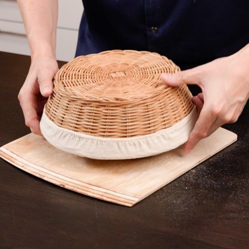 Marcel Paa - Französischer Gärkorb mit Leinenbezug rund Ø 28 cm für 1 kg Teig, gross, Banneton entoi