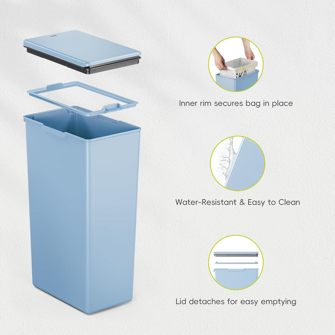 EKO Morandi Touch Recycling-Mülleimer, Titanblau, 30 Liter blau 30L, blau 30L