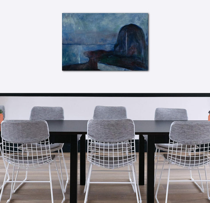 Printed Paintings Leinwand (70x100cm): Edward Munch - Sternennacht (1893) 70x100 cm, 70x100 cm