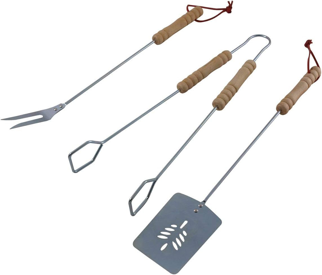 Best Sporting Grillbesteck Set 3-teilig I Grill Besteck aus Grillgabel, Grillwender und Grillzange E