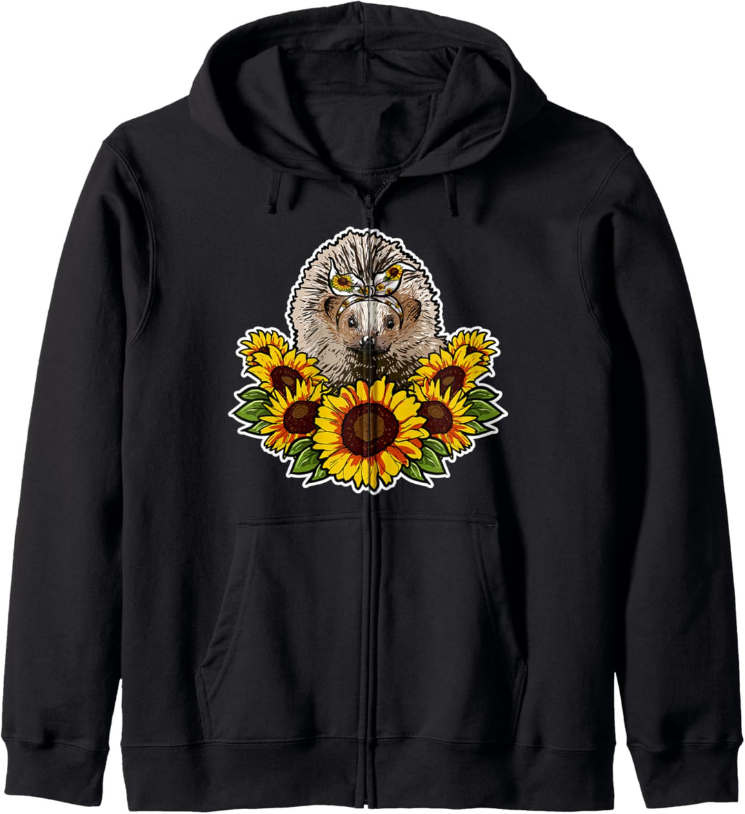 Süsses Igel Liebe Geschenk Sonnenblumen Dekor Igel Kapuzenjacke
