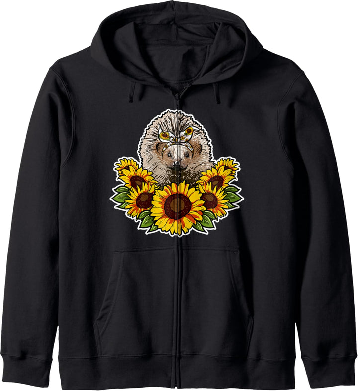 Süsses Igel Liebe Geschenk Sonnenblumen Dekor Igel Kapuzenjacke