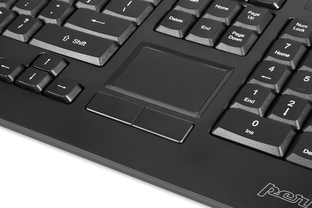 Perixx PERIBOARD-513 Tastatur mit Touchpad USB (US-Englisch) schwarz Layout: US ENGLISH, Layout: US