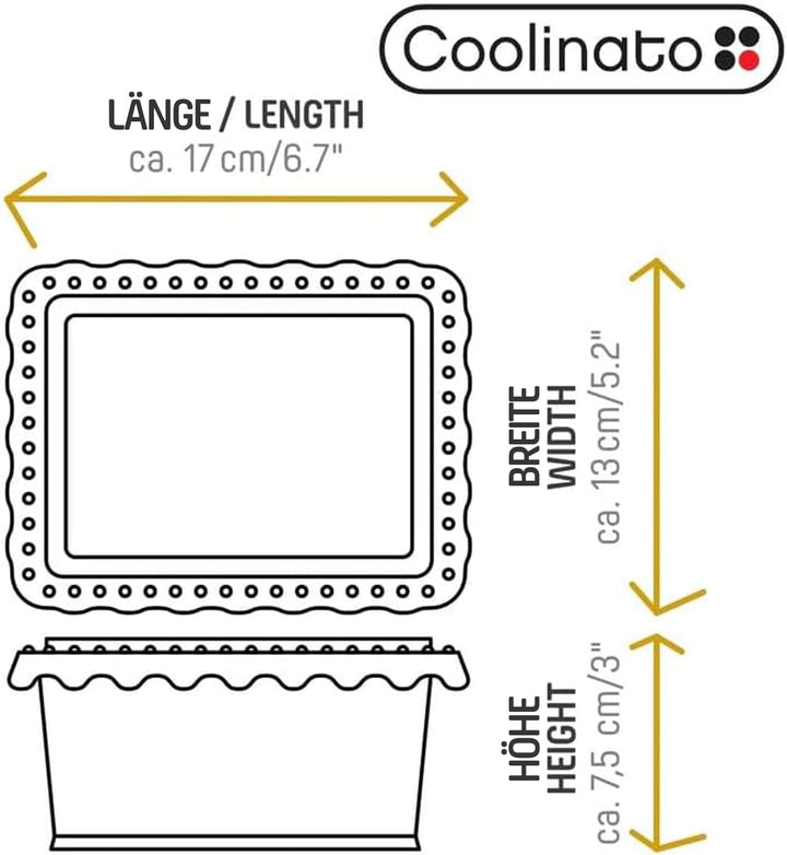 Coolinato - Mini Brotbackform 550g aus hitzebeständigem Platinsilikon Set 2er grau 17x13x7,5cm - Sil
