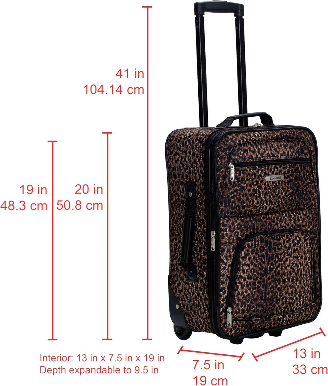 Rockland Fashion Softside Gepäck-Set, aufrecht stehend, Leopard, Einheitsgrösse, Fashion Softside Ge