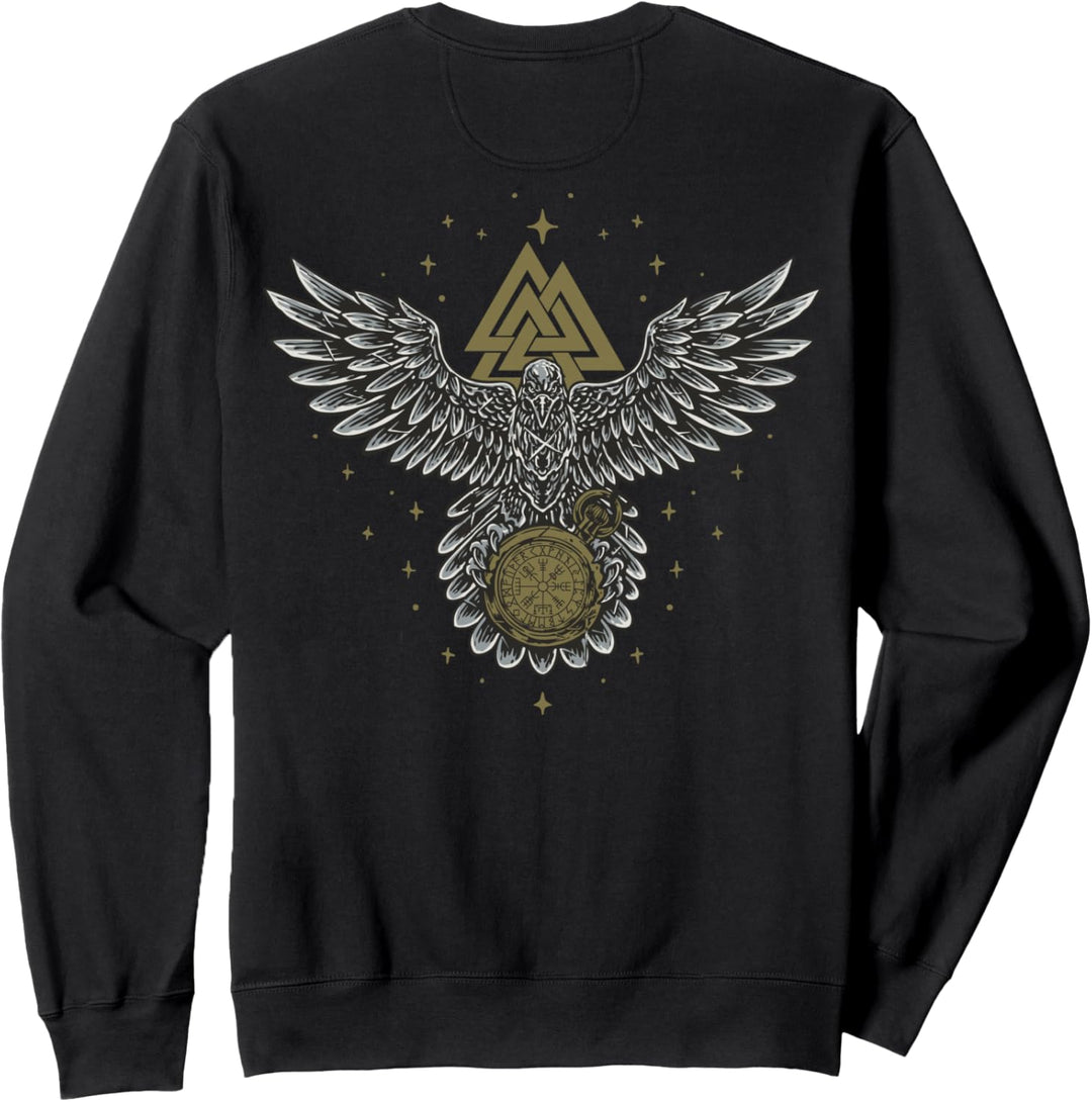 Keltischer Glücksbringer Wikinger Kompass Vegvisir (on back) Sweatshirt