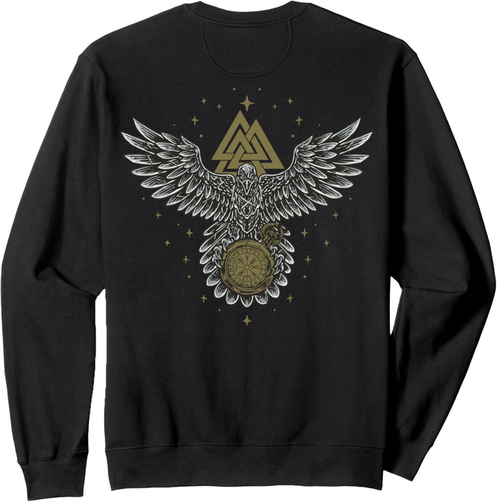 Keltischer Glücksbringer Wikinger Kompass Vegvisir (on back) Sweatshirt