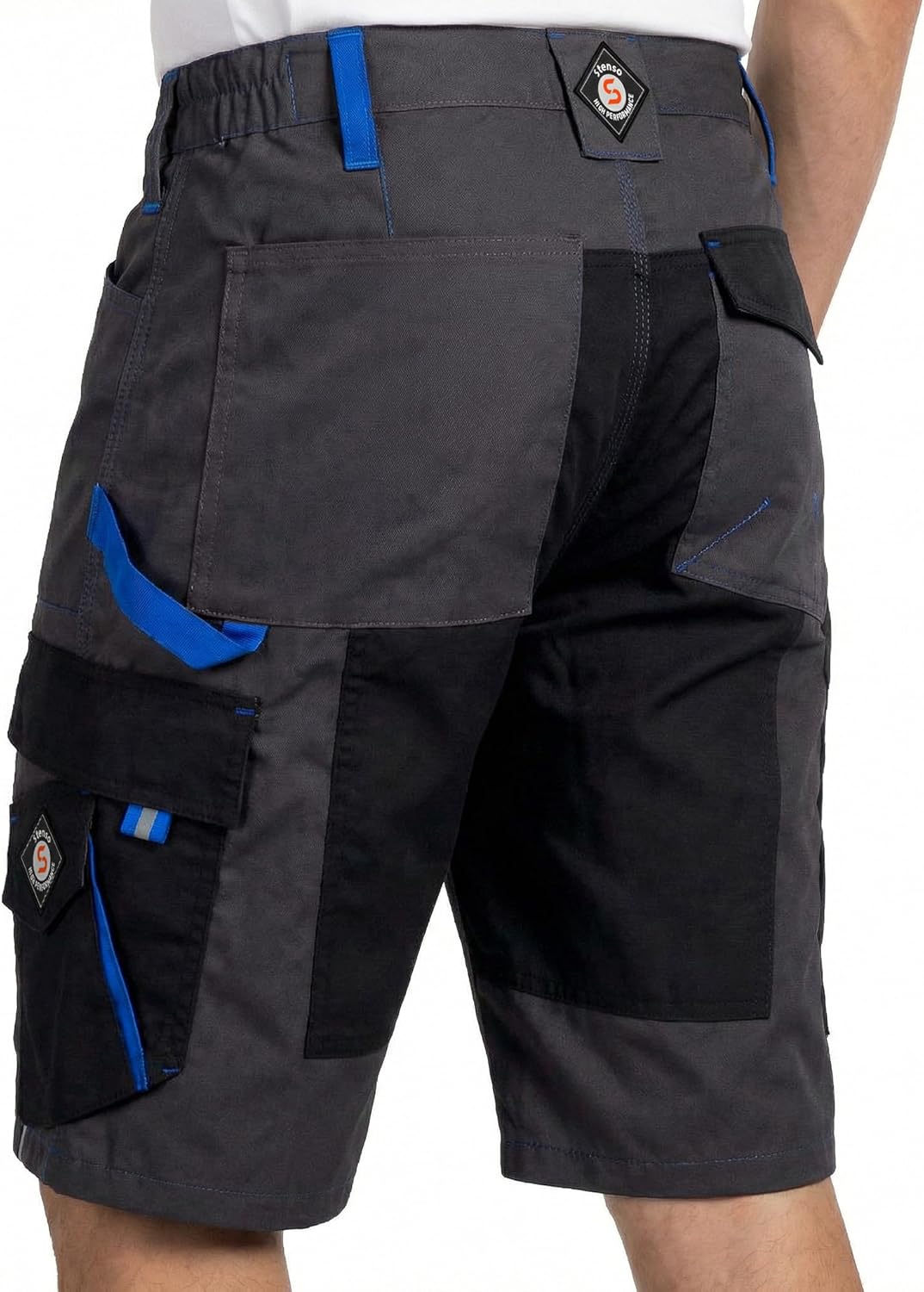 Prisma Kurze Hosen Herren - Multifunktionstaschen, Kurze Arbeitshose Herren mit Zwei Seitlichen Carg