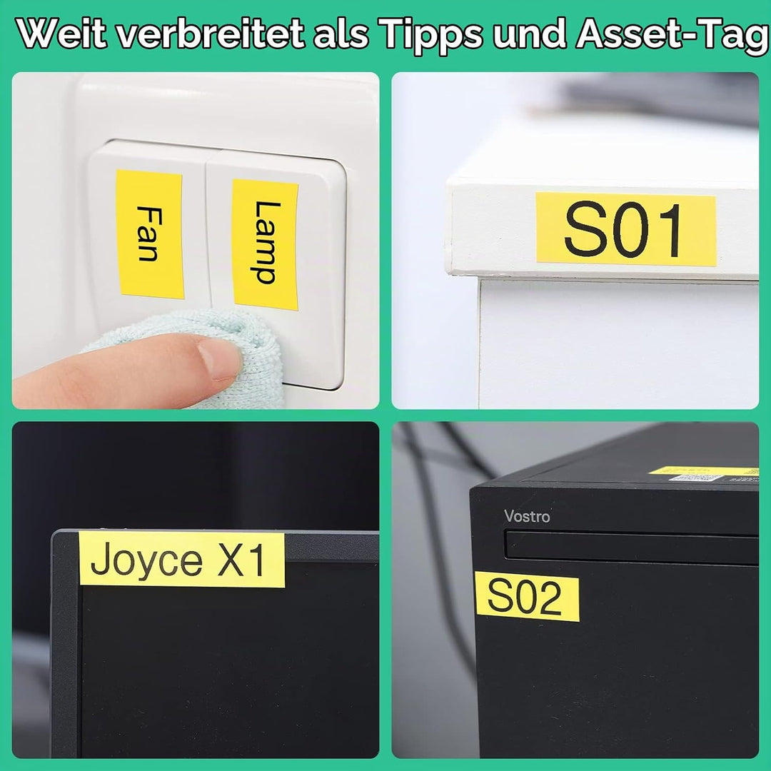3x MarkField Kompatibel Schriftband TZ 24mm TZe-651 Schwarz auf Gelb für Brother P-Touch Beschriftun