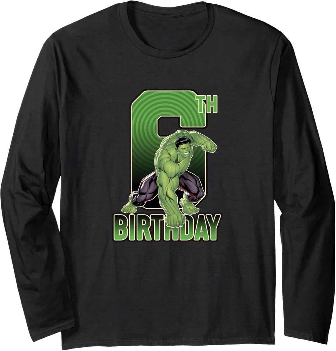 Marvel The Hulk Happy 6th Birthday Langarmshirt