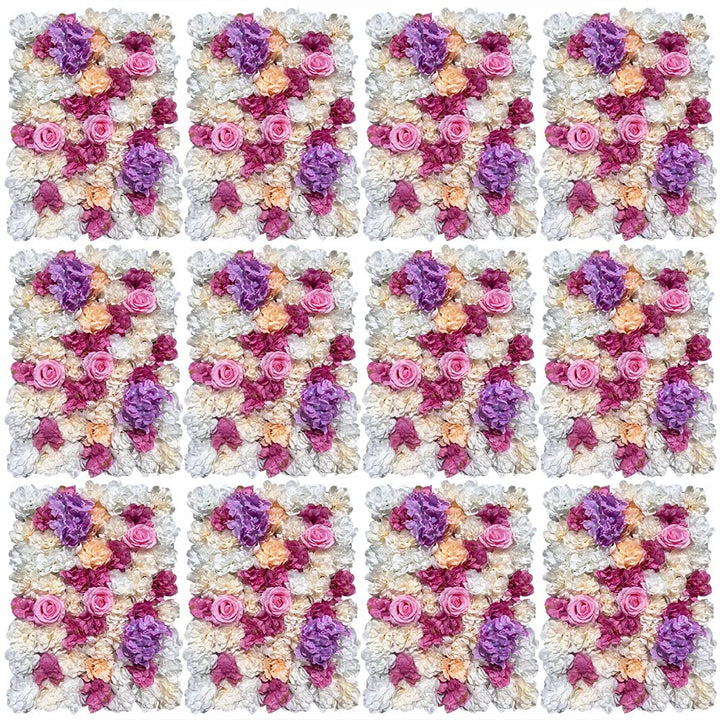 Fetcoi 12x Künstliche Blumen 40x60CM Künstliche Blumenwand Rosenwand Deko Für Hochzeit Party, Bühnen