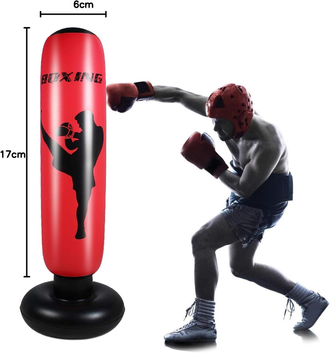 Haokaini 170Cm Aufblasbare Freistehende Box Boxsack Fitness Boxsack Stressabbau Sandsäcke Ziel Turm