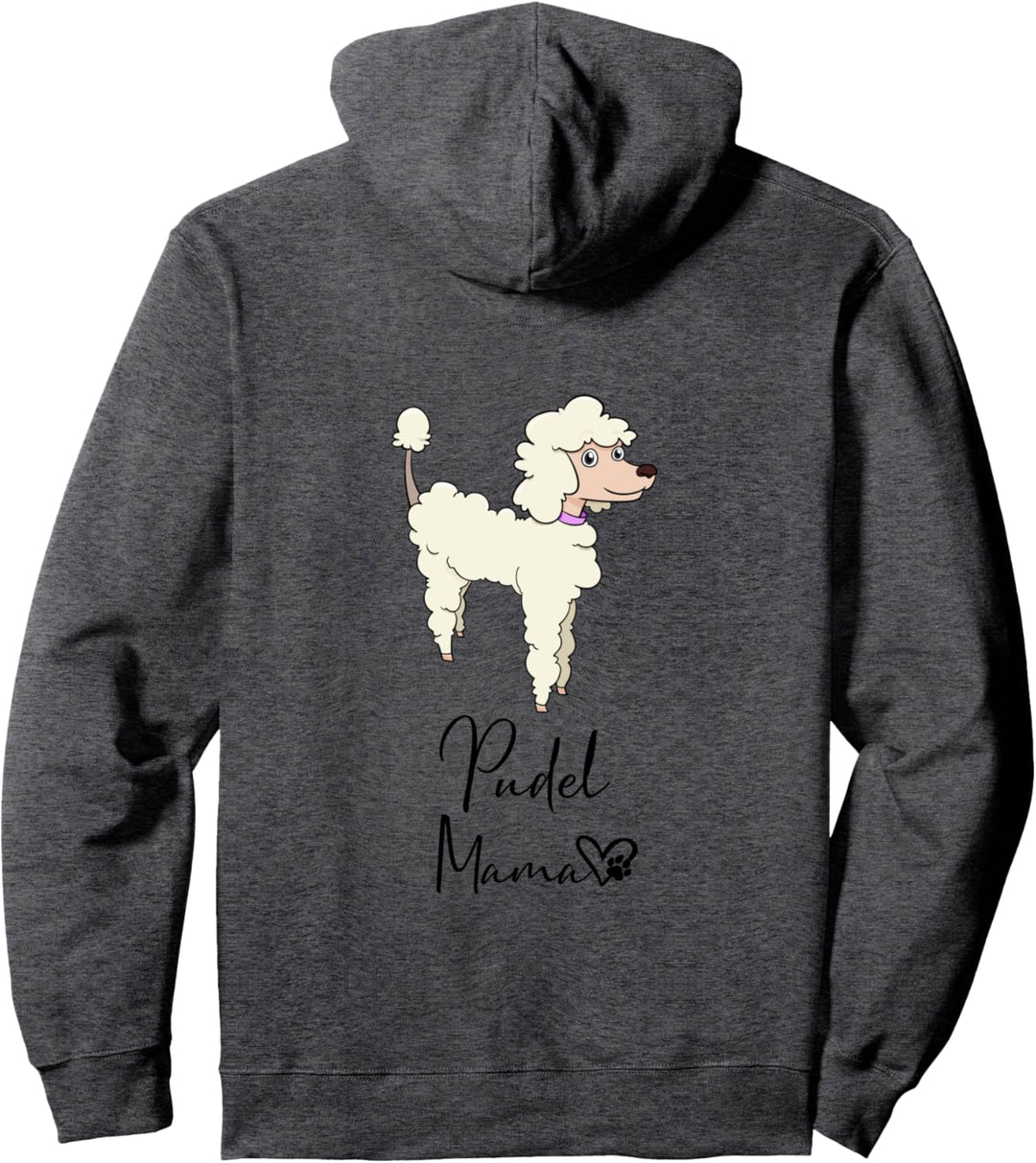 Pudel Mama Hundemama Hund Frauchen Haustier Rückendruck Pullover Hoodie