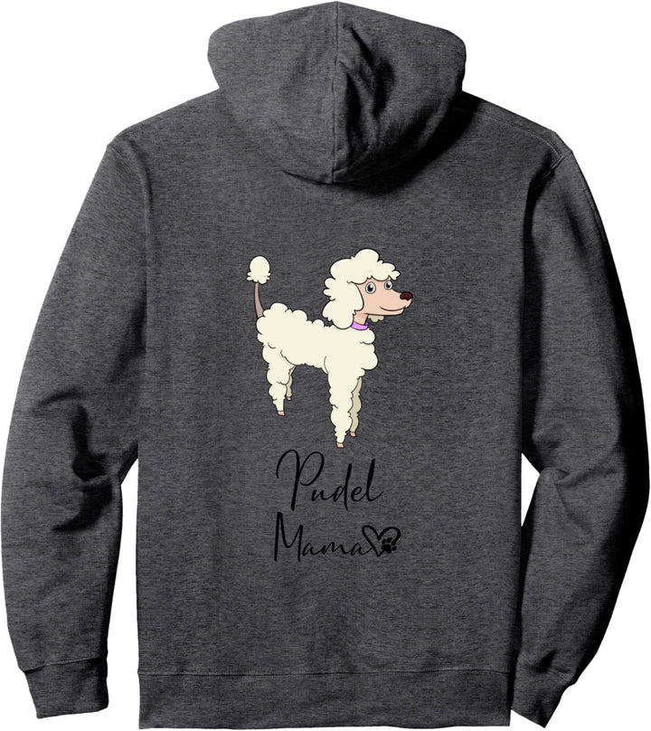 Pudel Mama Hundemama Hund Frauchen Haustier Rückendruck Pullover Hoodie