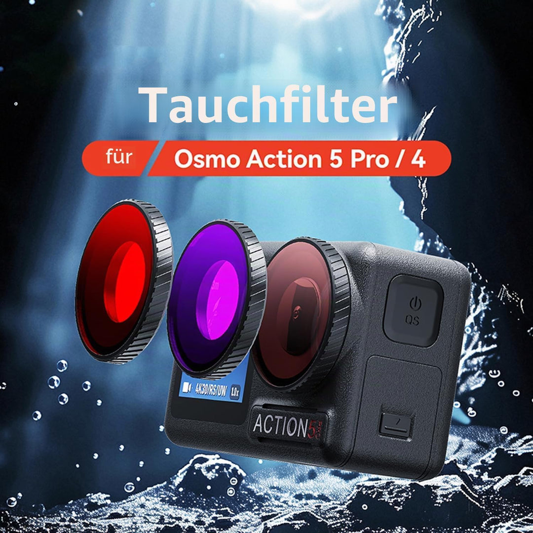 Wasserdichter Tauchfilter, Schutzobjektivfilter für DJI Osmo Action 5 Pro/Action 4 Sportkamera, Anti