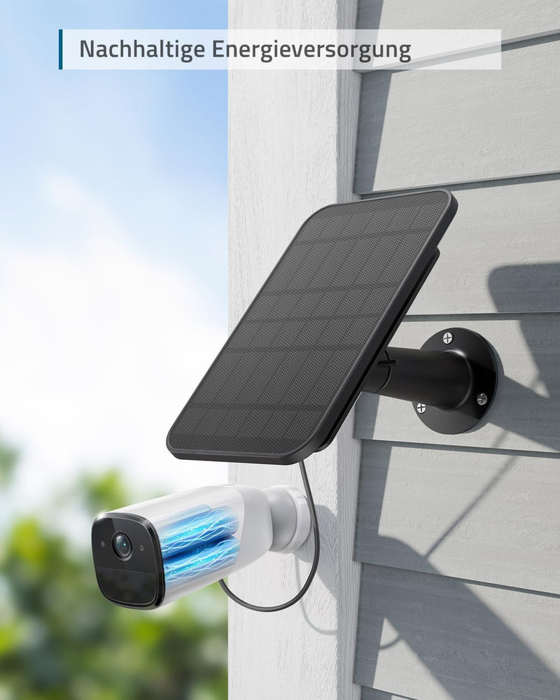 eufy Security eufyCam Solar Panel, effizientes 2.6W Solarpanel für eufyCam, IP65 Wasserschutzklasse