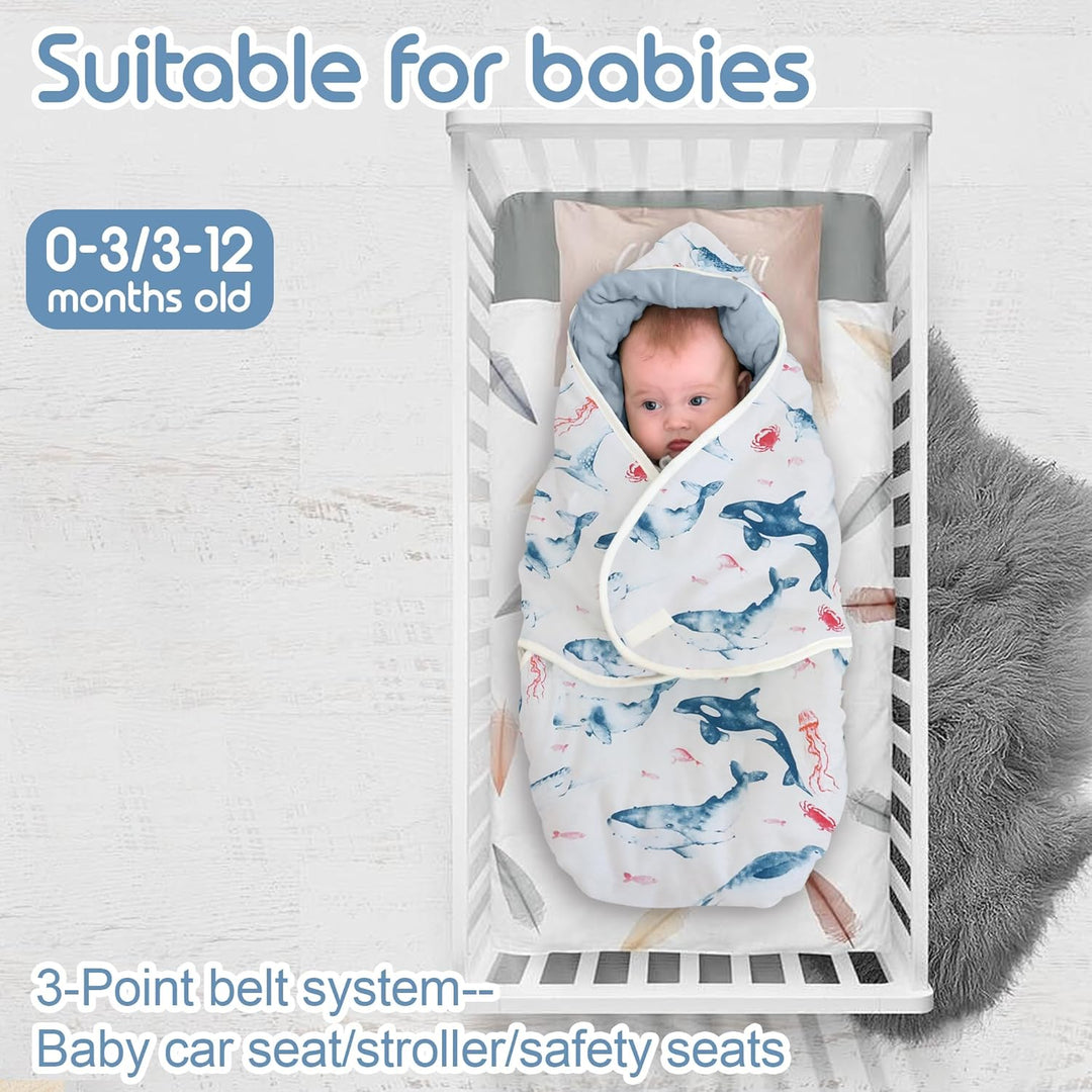 Einschlagdecke Babyschale für Buggy Universal Fusssack Babydecke Baumwolle Baby Pucksack für Kinderw