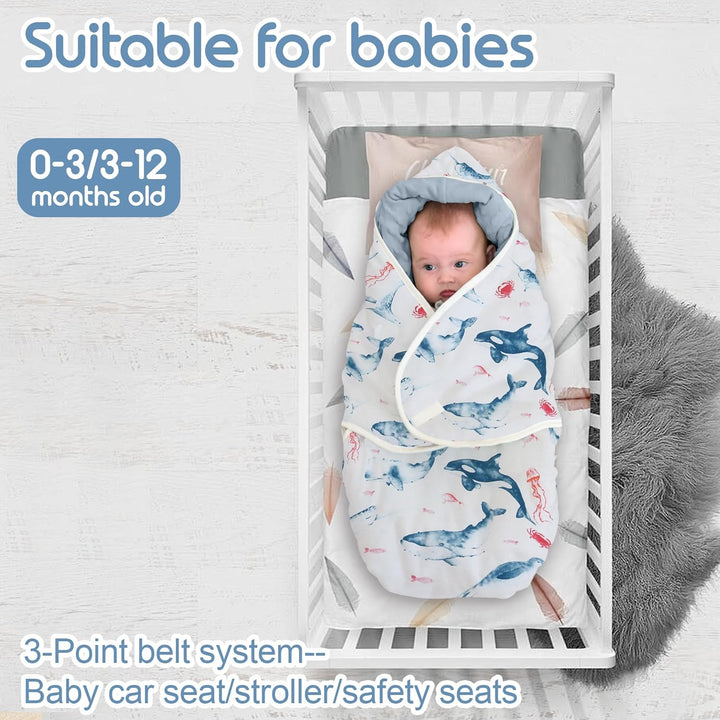 Einschlagdecke Babyschale für Buggy Universal Fusssack Babydecke Baumwolle Baby Pucksack für Kinderw