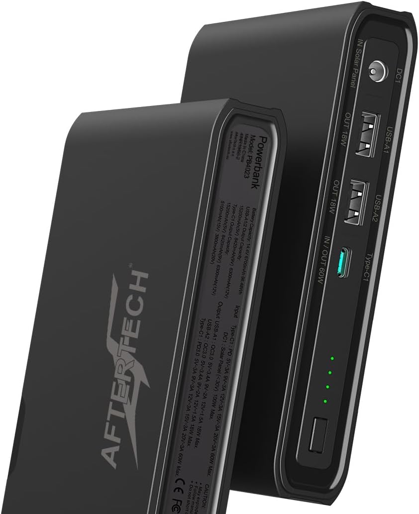 AFTERTECH Mini USV Powerbank Lithium Batterie 12V 6700mAh USBC Photovoltaik Eingang E2D3, 12v 6700mA