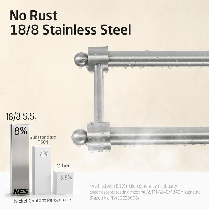 KES Handtuchhalter Stehend, freistehender Handtuchständer Bad mit 3-Fach verstärkter Marmorbasis, 2-