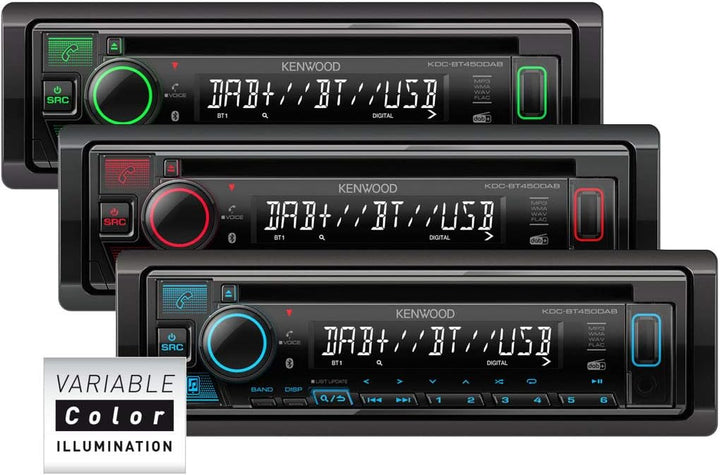 Kenwood KDC-BT450DAB 1-DIN DAB Autoradio Bluetooth CD USB AUX Einbauset passend für Seat Ibiza IV Ib