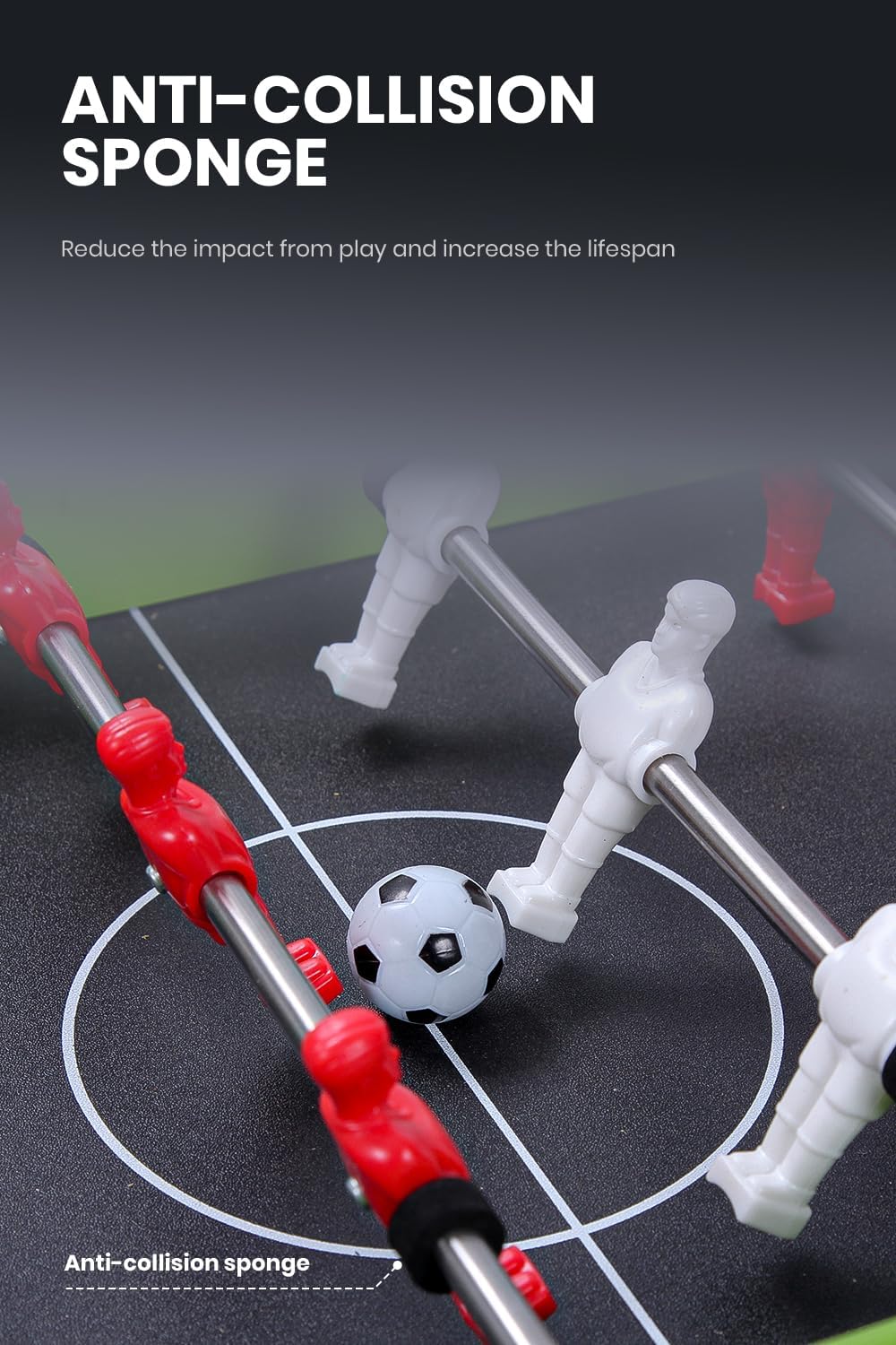 Mini Tischkicker 61cm, mit 2 Bällen und Punkteanzeige - Tischfussball für Kinder und Erwachsene Gesc