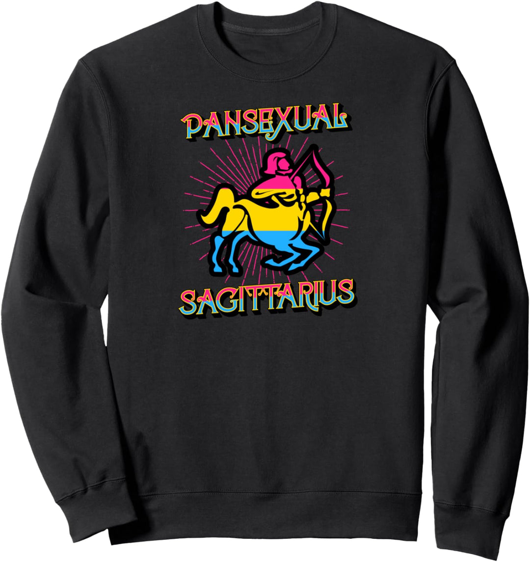 Pansexual Sagittarius Zodiac Sign Birthday Horoscope LGBTQ Sweatshirt