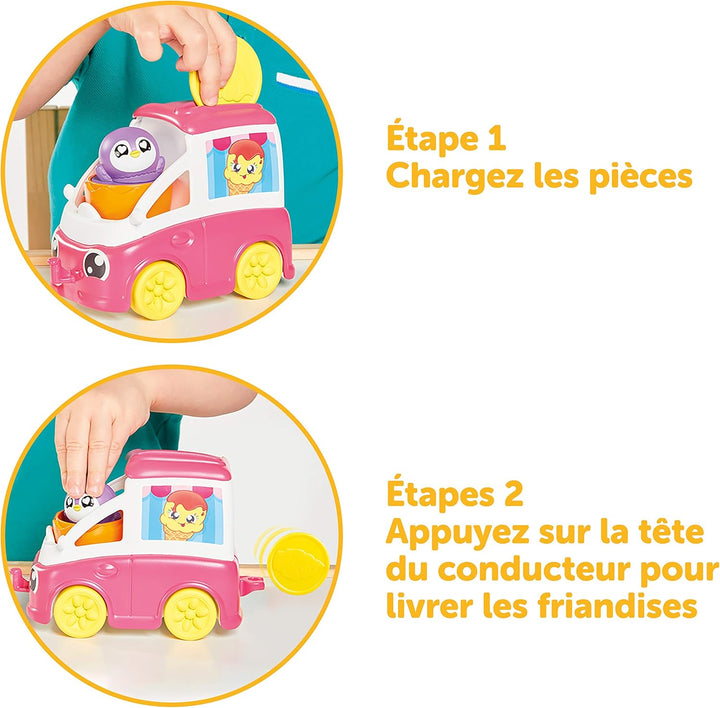 TOMY Toomies Versteck- und Quiek Mein kleiner Eiswagen, das Schiebe und Osterspielzeug für Babys, Mu