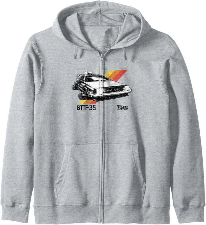 Back To The Future 35th Retro Stripe DeLorean Kapuzenjacke
