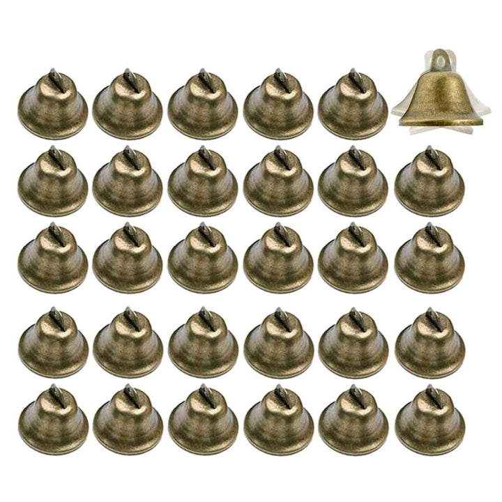 30 Stück 38 mm Mini Vintage Bronze Glocken für Windspiele, Weihnachtsglocken, etc