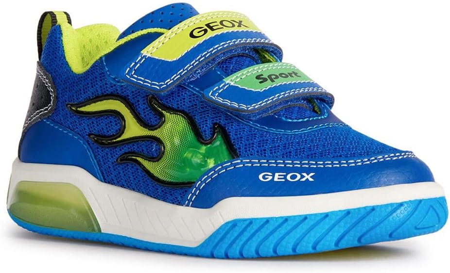 Geox Jungen J Inek Boy Sneaker 34 EU Royal Lime, 34 EU Royal Lime