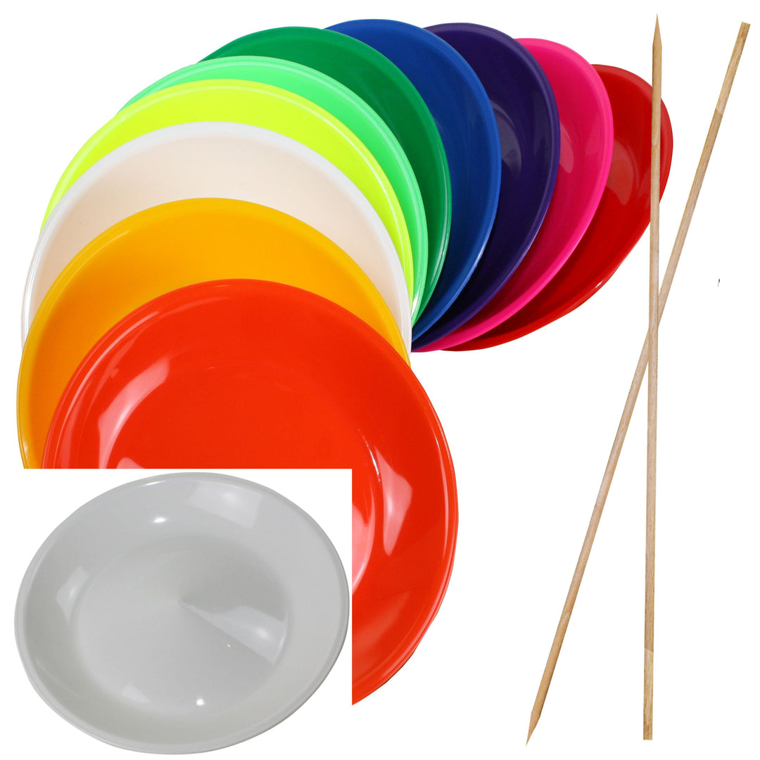 SchwabMarken Jonglierteller mit Holz- oder Kunststoffstab in vielen verschiedenen Mengen und Farben