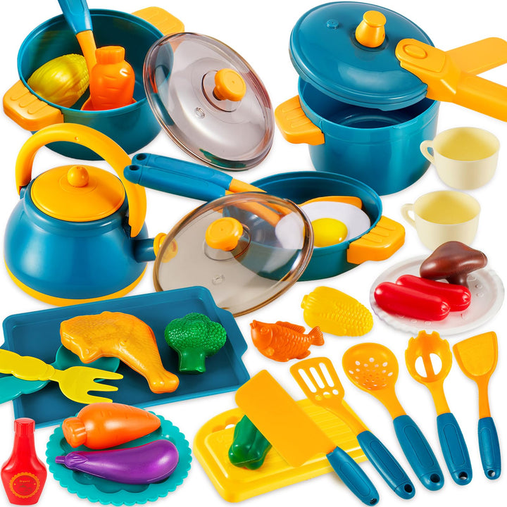 Kinderküche Zubehör Spielküche Topfset Kinder Küche Lebensmittel Spielzeug Plastik, Kinder Matschküc
