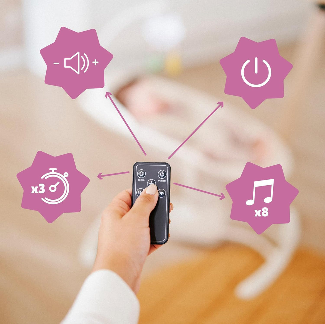 Badabulle Elektrische Babyschaukel Buddy Creme - 3 Schaukelgeschwindigkeiten - 8 Schlaflieder - Spie