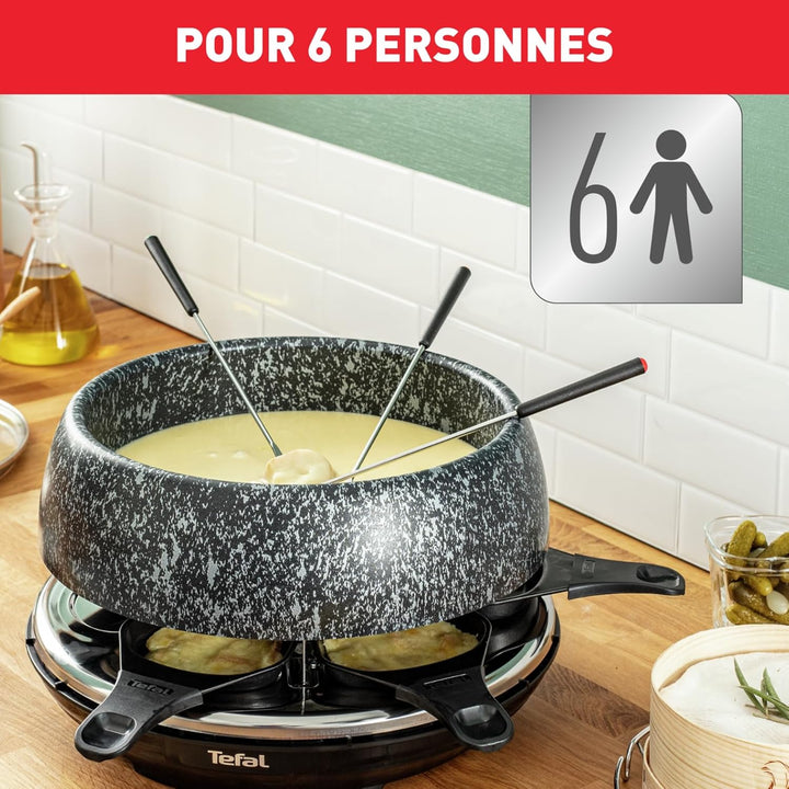 Tefal Raclette & Fondue Cheese'n Co RE12C8 | Elektrischer Raclette-Grill + Fondue-Gerät | für 6 Pers