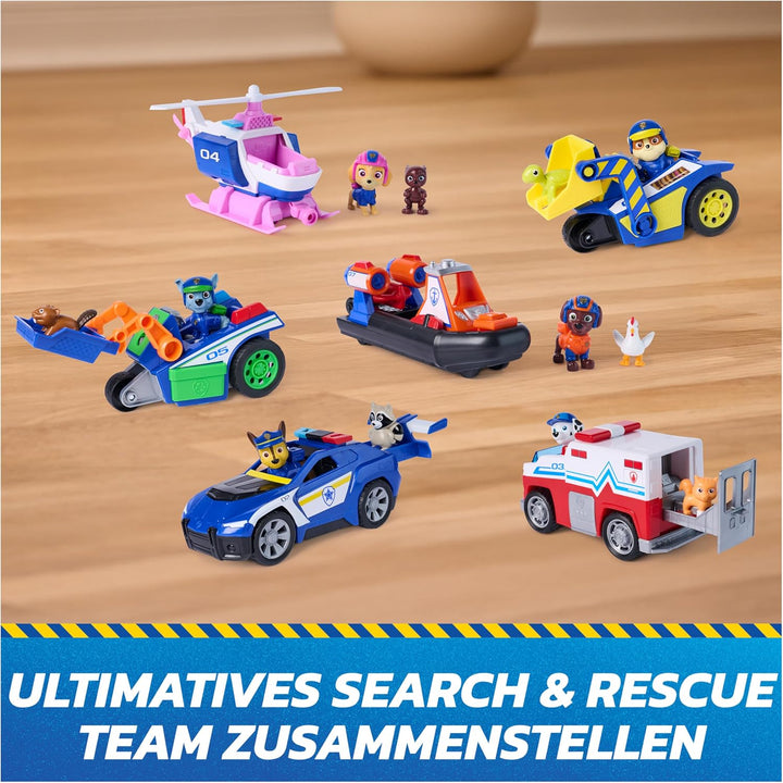 PAW PATROL – Search &amp; Rescue: Figuren-Set mit 7 Charakteren (Chase, Marshall, Skye, Rubble, Rocky, Z