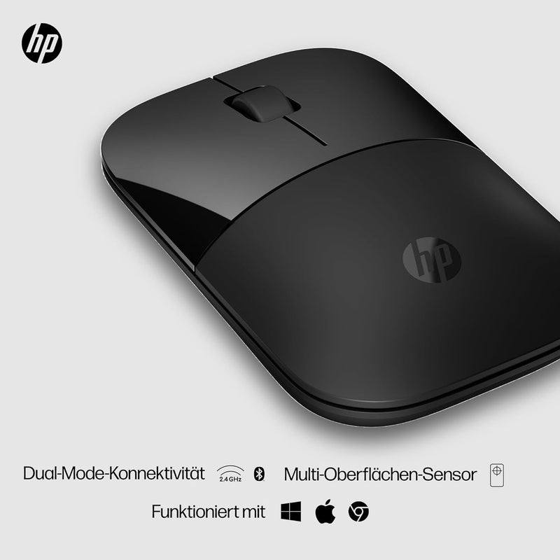 HP Z3700 kabellose Maus | 1200 optische Sensoren | bis zu 16 Monate Batterielaufzeit | 2.4 GHz oder