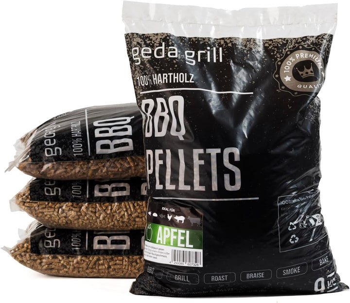 GEDA Grill 100% Hartholz Pellets, Grillpellets BBQ Pellets für Pelletsmoker, Pizzaofen, Räucherofen