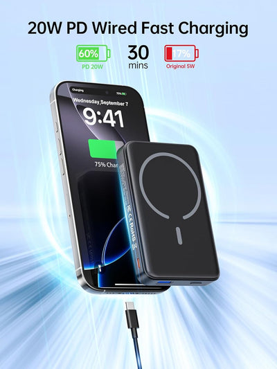 NEWDERY Powerbank für Apple Watch & iPhone 10000mAh Drahtloses Ladegerät Power Bank, Schnelles Laden