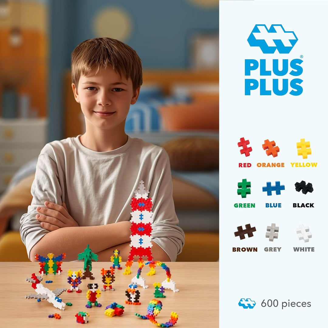 Plus-Plus 3310 Geniales Konstruktionsspielzeug, Open Play Basic, Bausteine-Set, 600 Teile Single, Si
