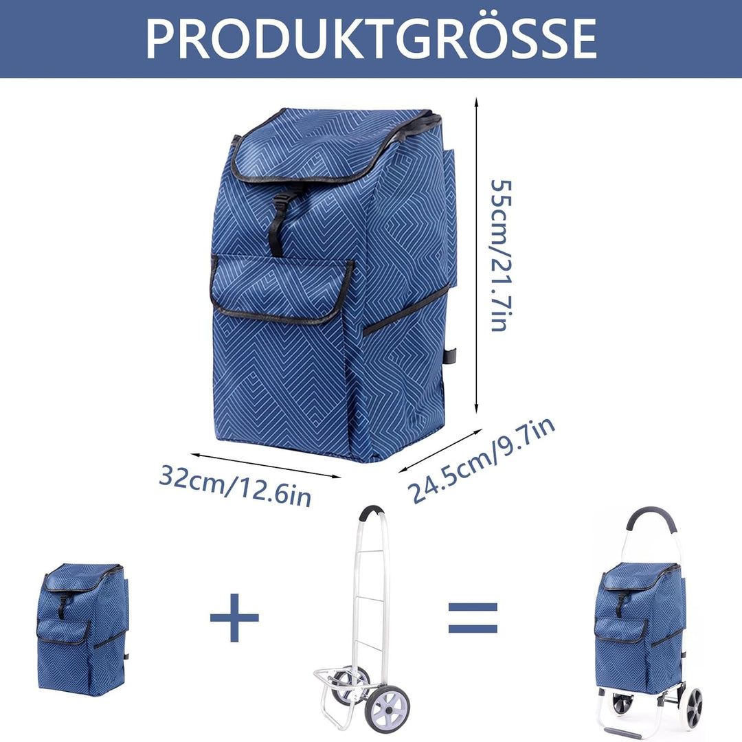 Faltbare Einkaufstasche Ersatztasche für Einkaufswagen,wasserdichte Oxford-Stoff Trolley Tasche mit