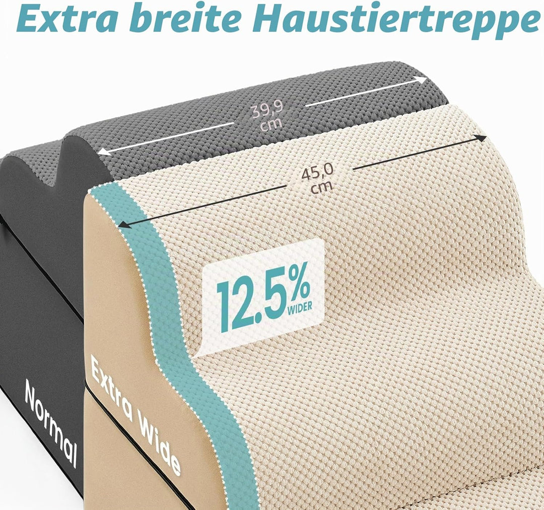 Breiter Hundetreppe für Kleine Hunde 50 cm, Hunderampe für Sofa, Hundetreppe Bett,Katzentreppe für A