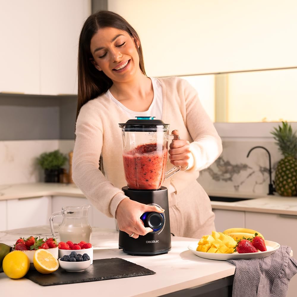 Cecotec Standmixer Power Black Titanium 2300MAX Mix Go. 2300W maximale Leistung, 1,5L Fassungsvermög